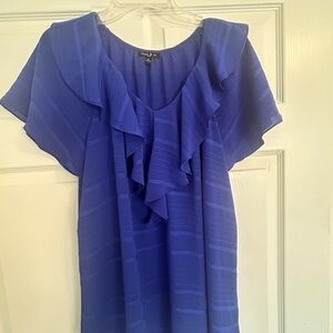Sami & Jo Royal Blue Ruffle Front Blouse